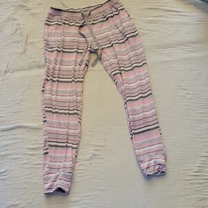 Pj Couture Pink, Gray & White Striped Pajama Pants